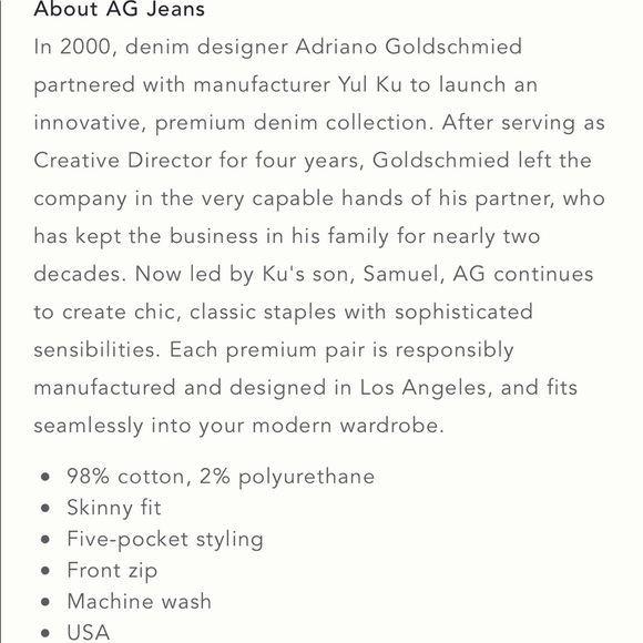 AG Anthropologie Stevie High Rise Skinny Ankle Jeans 25 - Picture 13 of 14